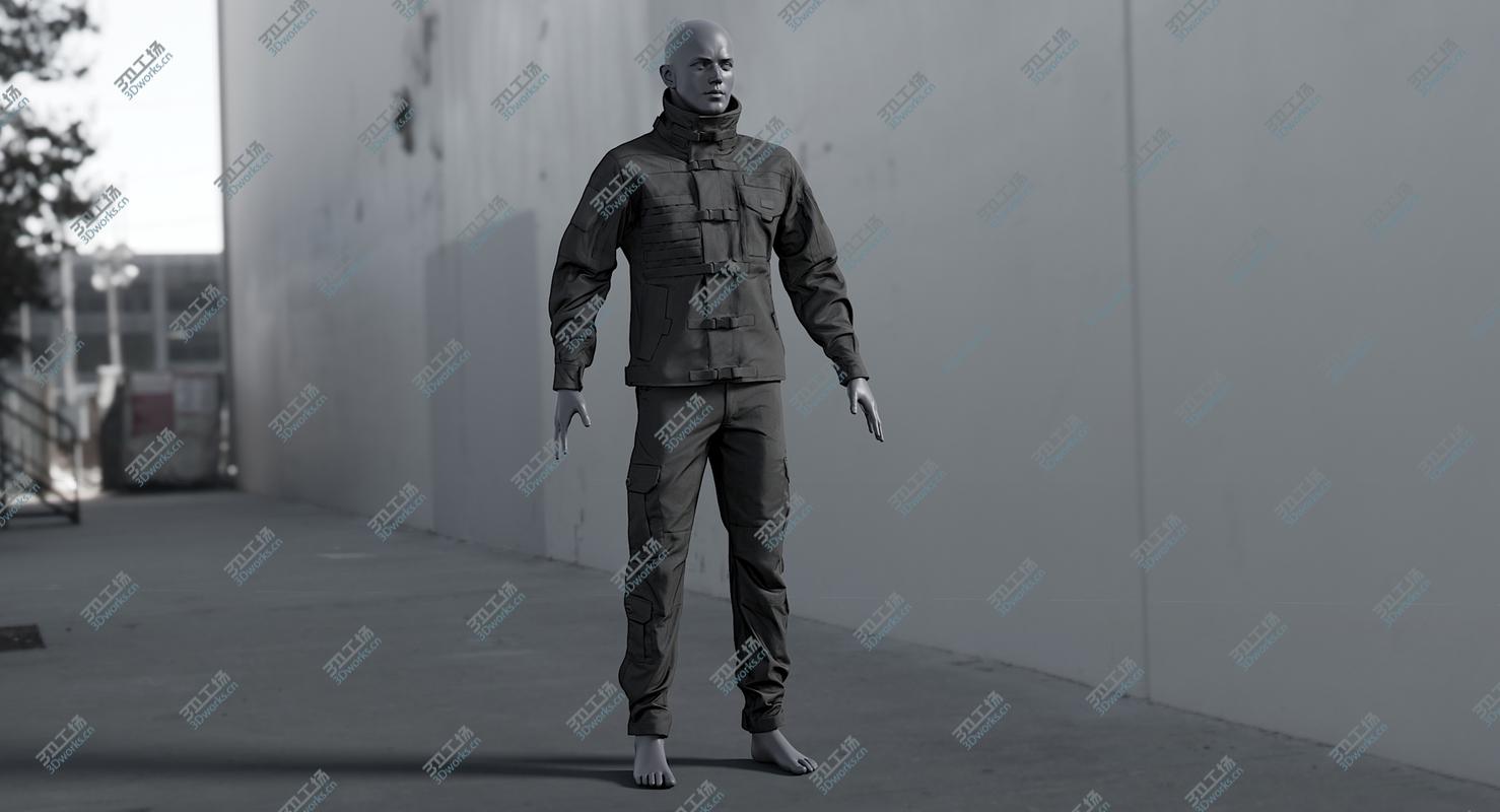 images/goods_img/202104022/Black SWAT Uniform (2 cloth sides) 3D model/2.jpg